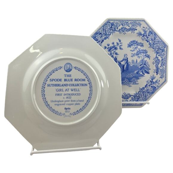 Spode | 2 Blue Room Sutherland Collection "Girl at Well" Plates | Size 9.5x9.5 - Picture 2 of 7